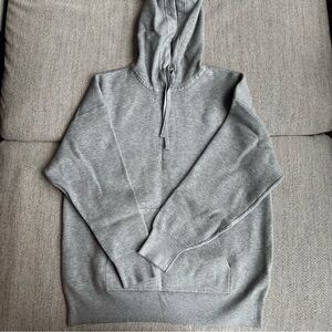 COS Double Faced Knitted Hoodie Size S Oversized Gray Business Casual Minimalist